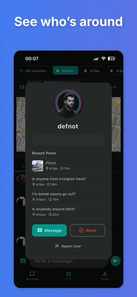 GeoChat - Chat con vecinas - App de Redes sociales | MWM