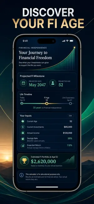 FIRE Calculator: Savings Rate screenshot 4