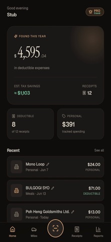 Stub: Receipt Scanner & Tax Screenshot 1 of 7