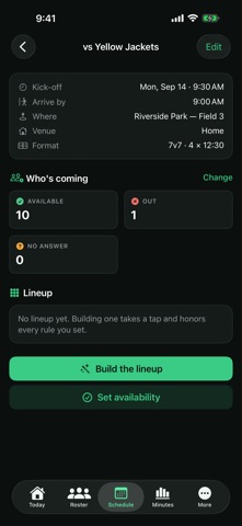 Soccer Sideline Manager Screenshot 1 of 10