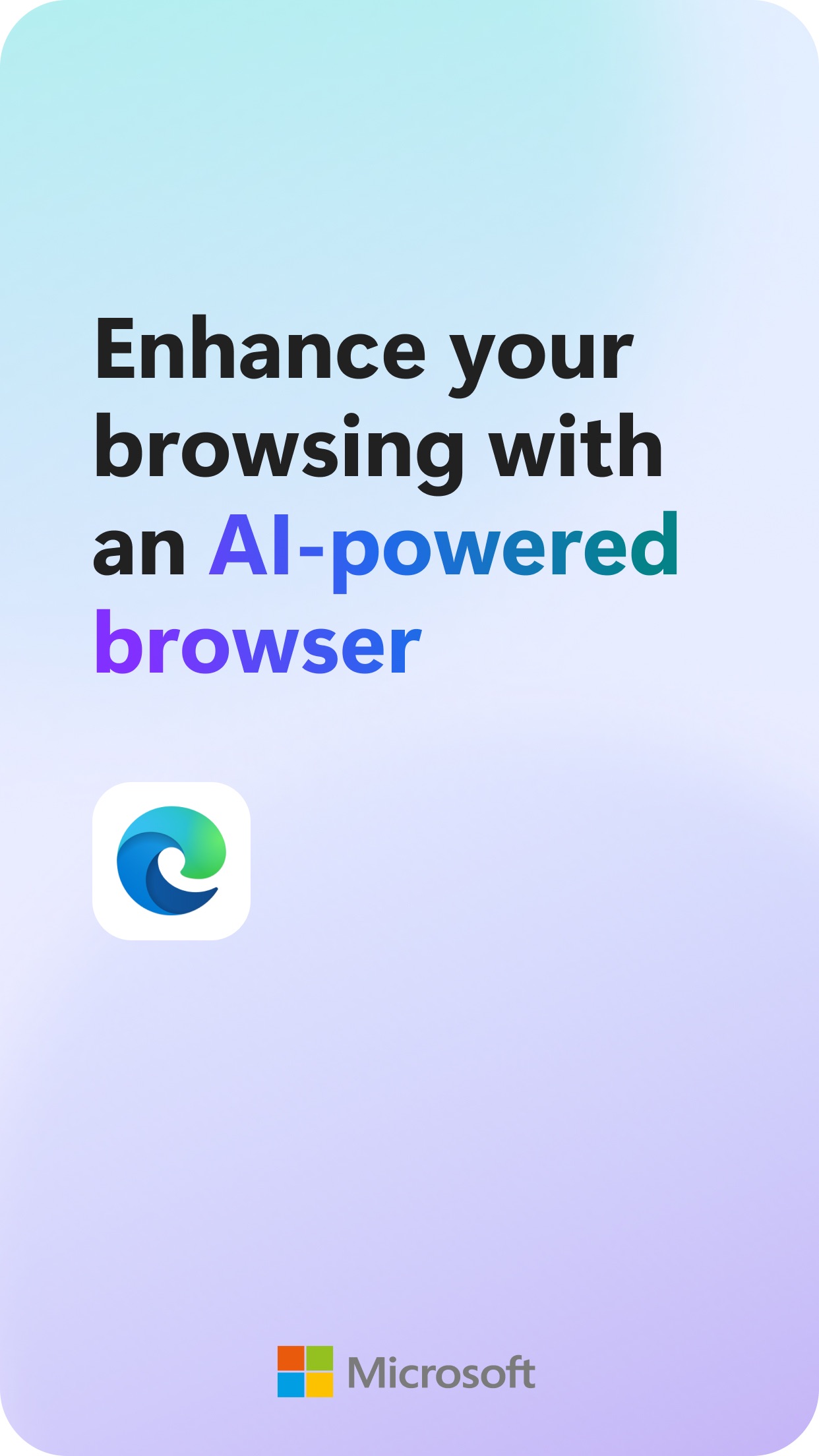 Screenshot do app Microsoft Edge: AI Browser