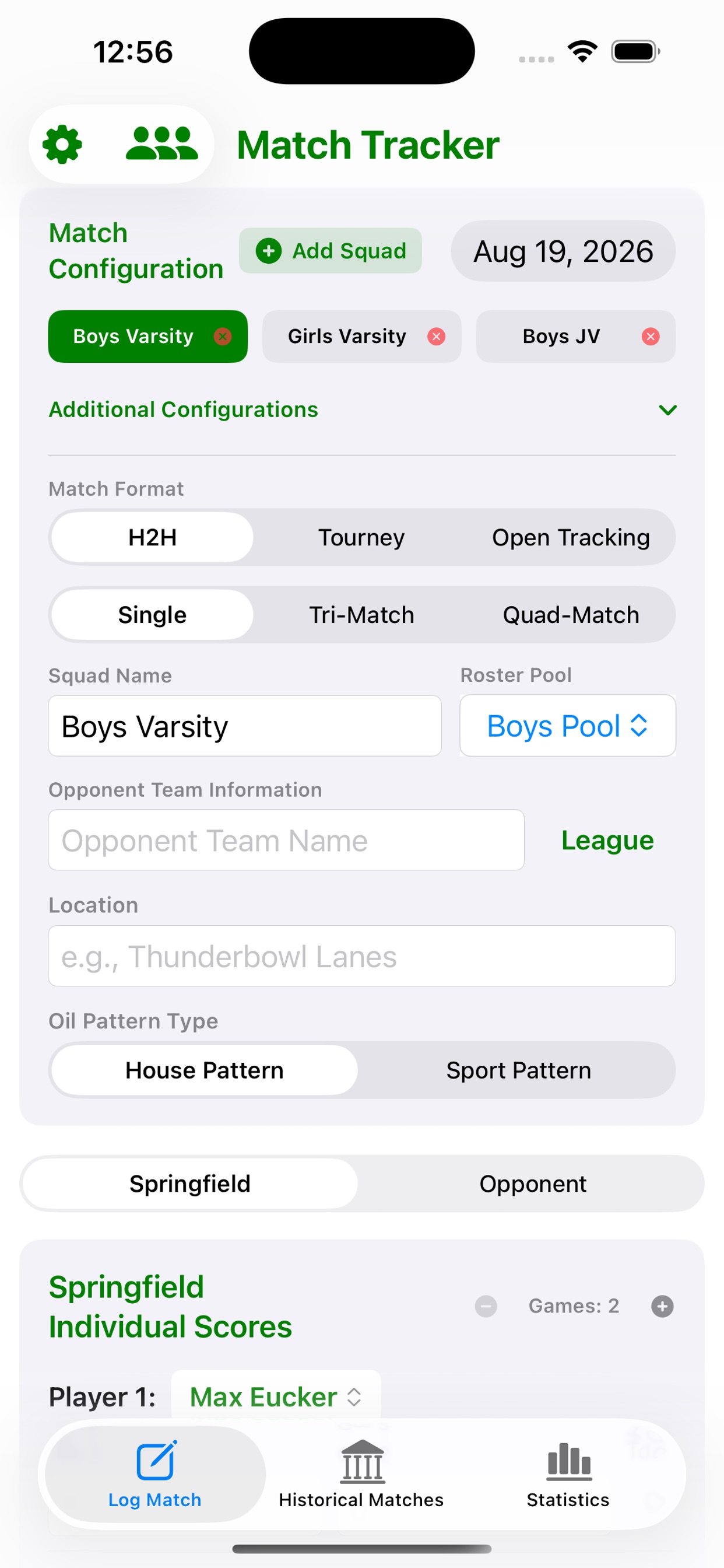 Screenshot 1 of Bowling Match Tracker