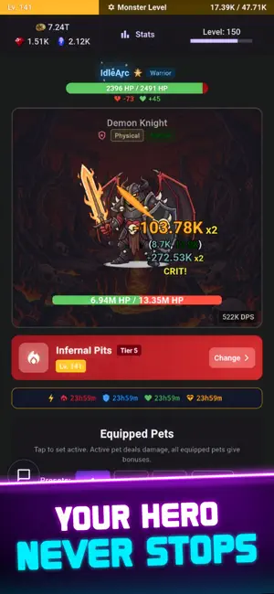 IdleArc: Idle MMORPG screenshot 1