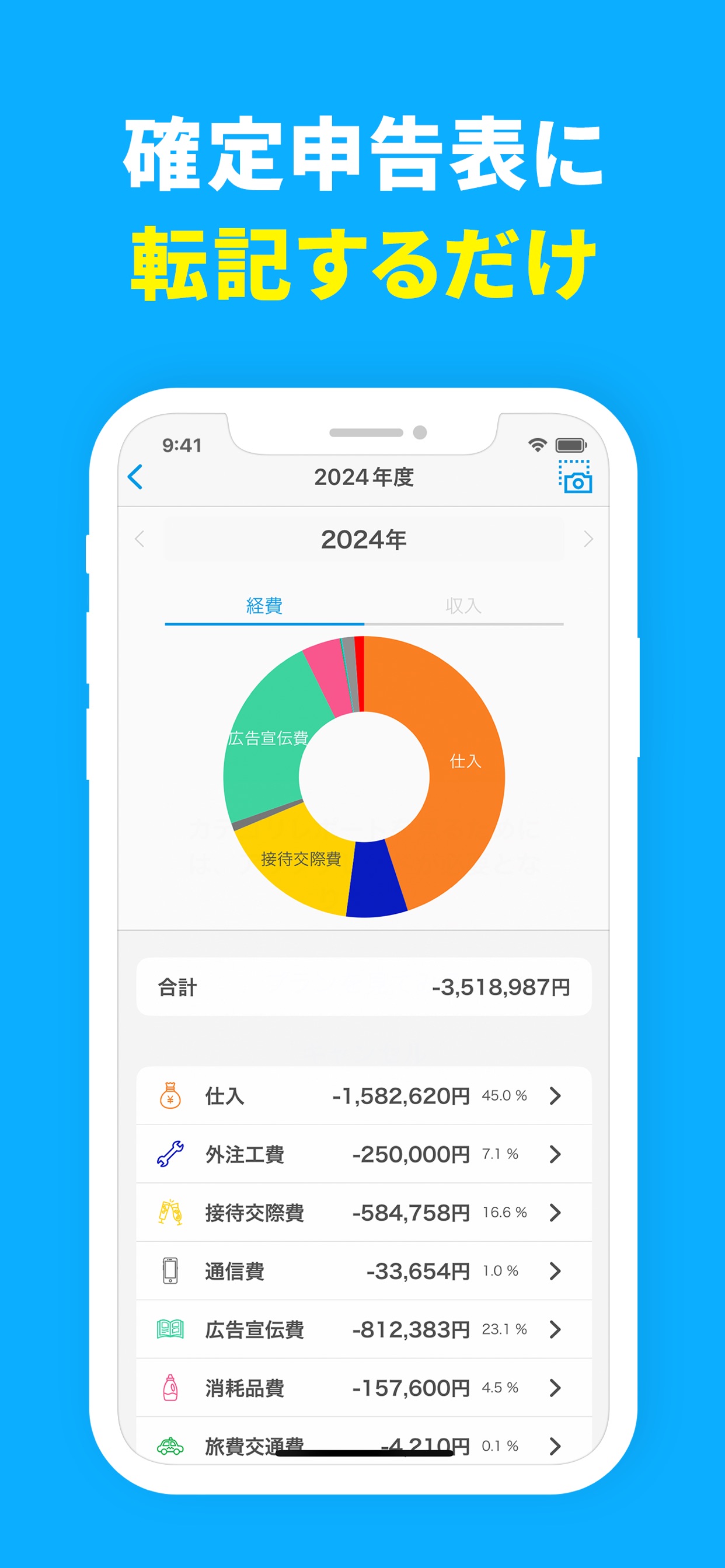 確定申告表に転記するだけ