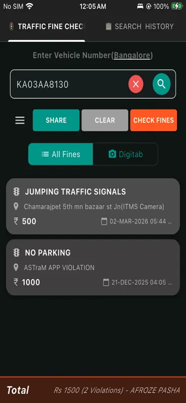 Bangalore Traffic Check Fines screenshot 3 of 4