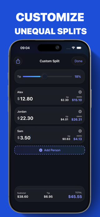 Tip Calculator Split Tiply Screenshot 3 of 5