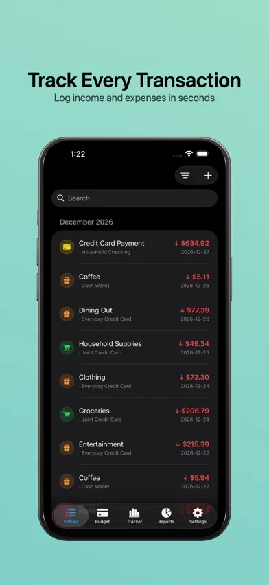 Wise budget screenshot 2