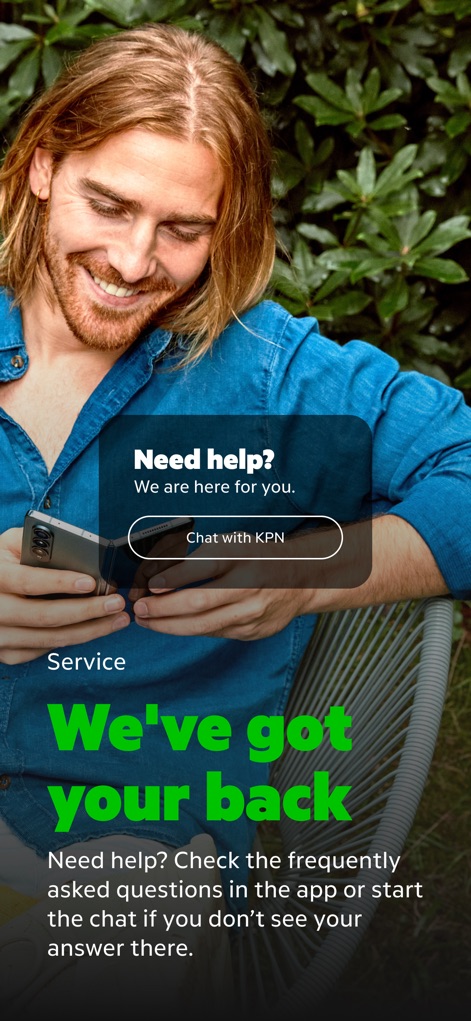 MijnKPN - Comprehensive support is readily available, evident from the prominent "Chat with KPN" button and the clear "Need help?" prompt for quick assistance.