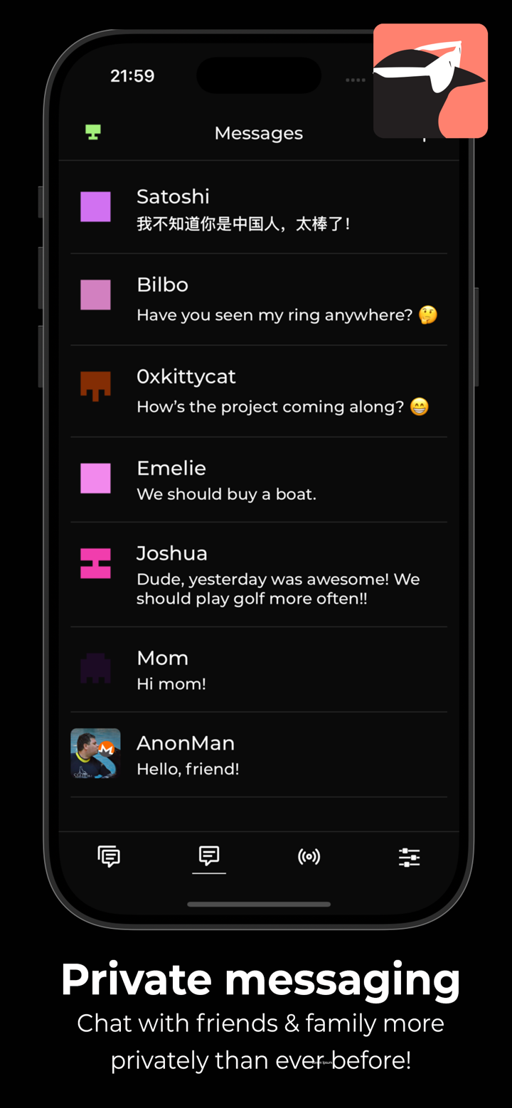 Hugin Messenger screenshot 1