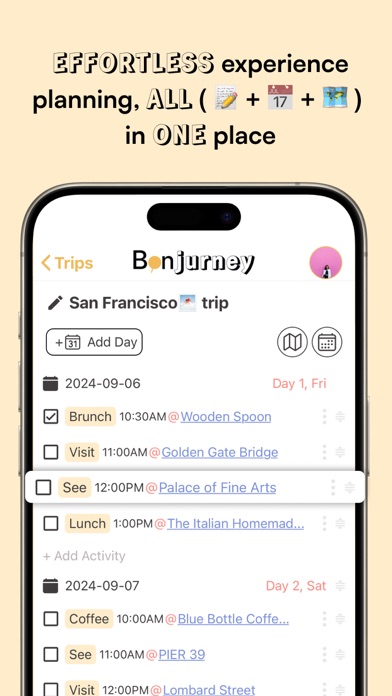 Bonjurney: Trip Planner Screenshot