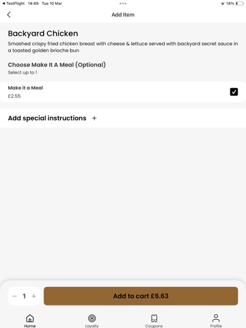 Backyard Burgers - Leeds iPad screenshot