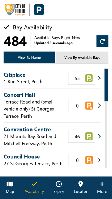 City of Perth Parking Screenshot
