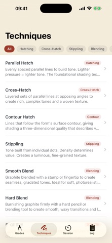 Pencil Grades iPhone screenshot