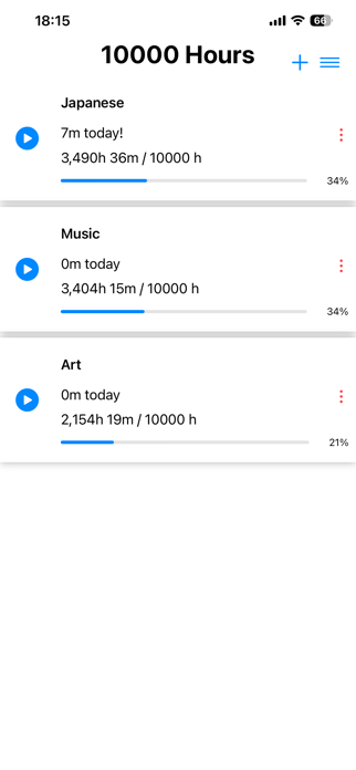 10000 Hours Tracker Screenshot 1 of 6
