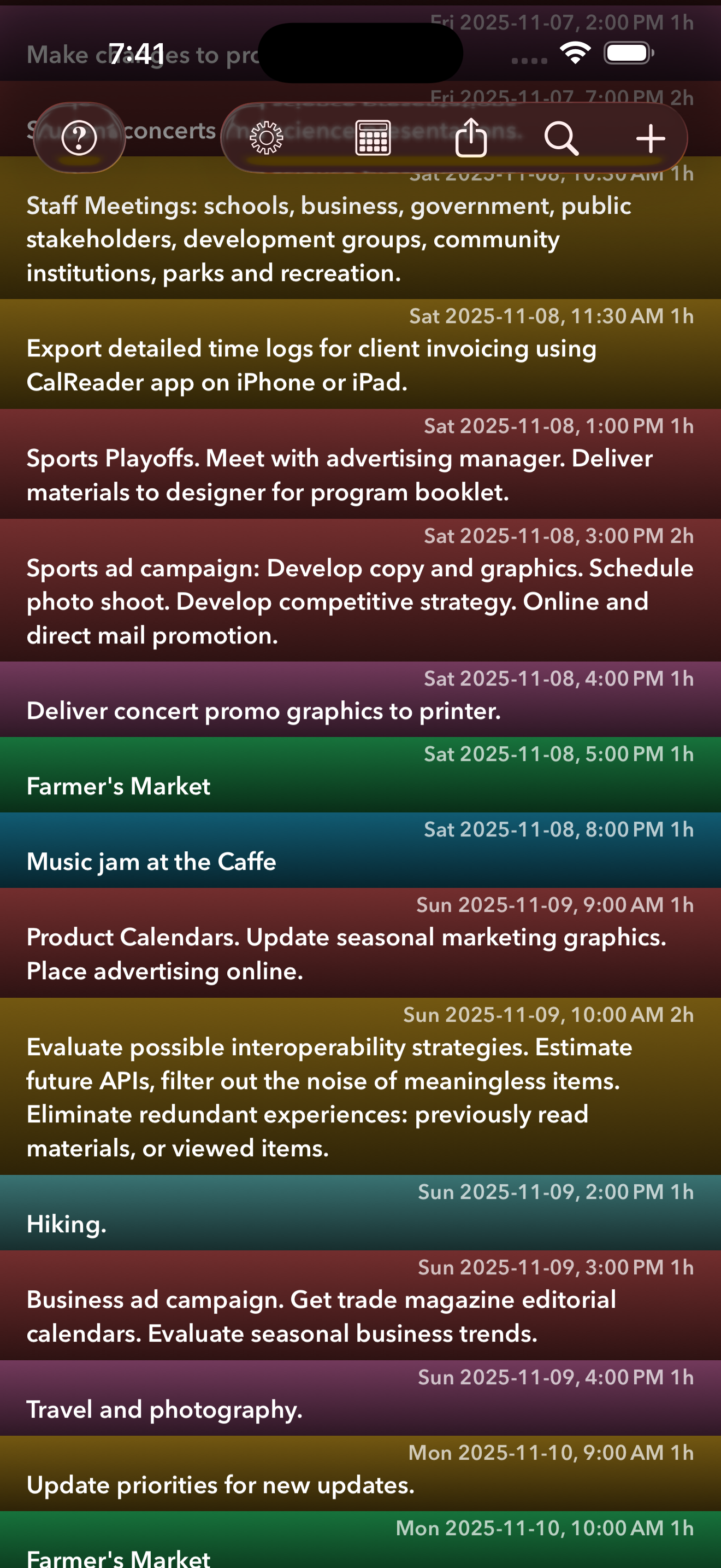 CalReader - Calender logs