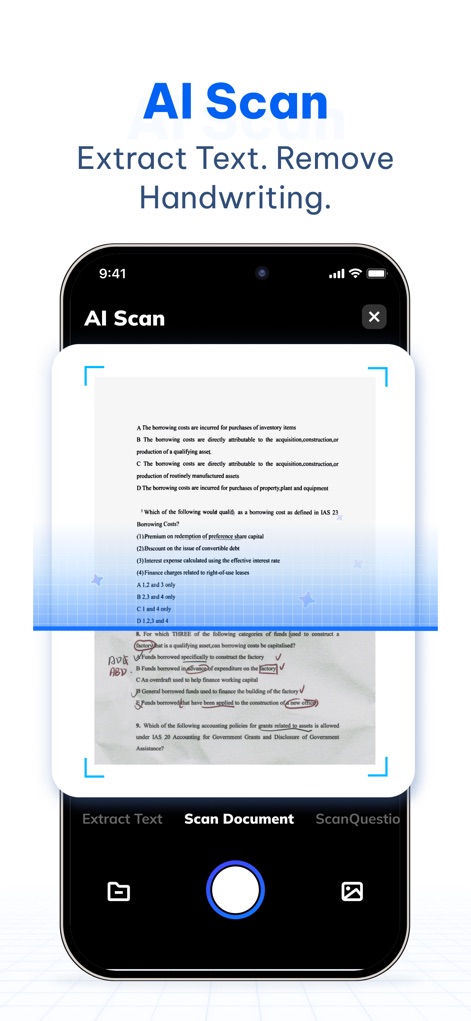 Seekee - Ai Search & Assistant - This tool reveals its powerful AI Scan feature, enabling precise text extraction and the efficient removal of handwriting from documents for streamlined management.