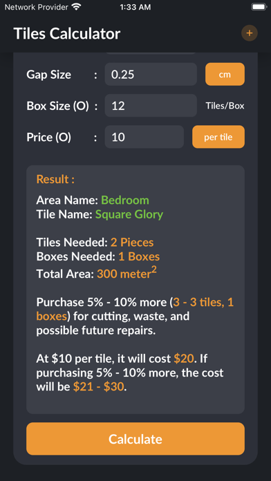 Tiles Calculator -Tiles Screenshot