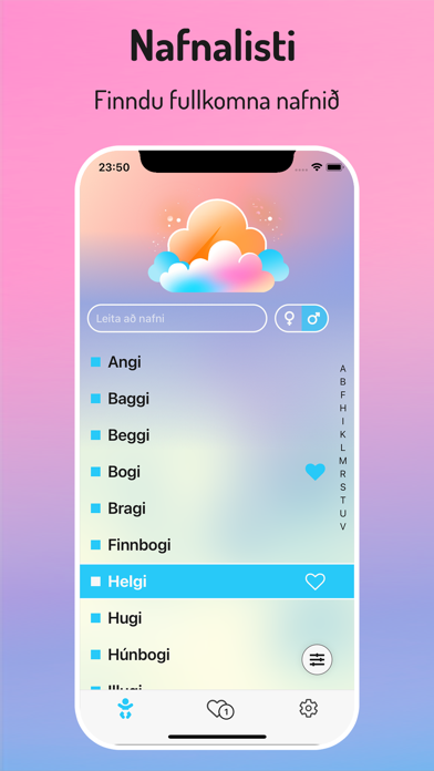 Barnanöfn Screenshot