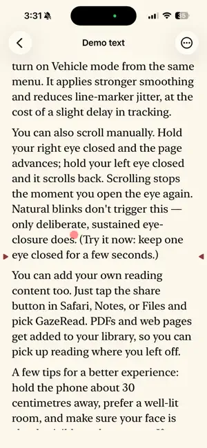 GazeRead screenshot 2