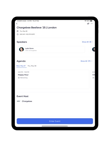 Chargebee Events iPad screenshot