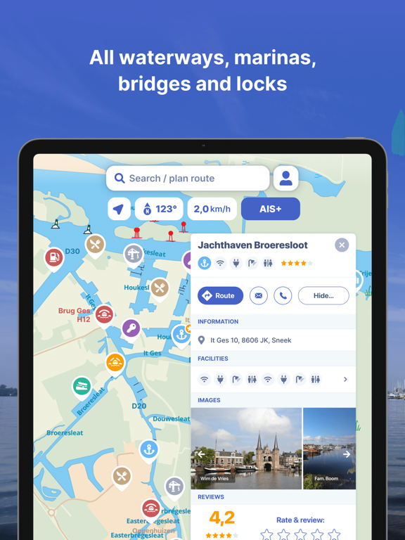 Waterkaarten: Boat Navigation iPad screenshot 5 - Navigation app