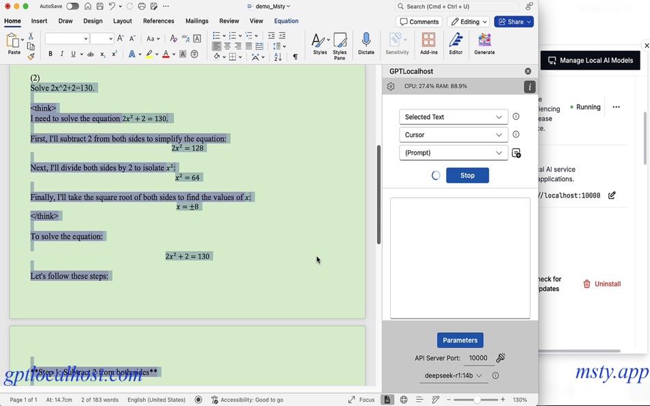 #6. GPTLocalhost (Word Add-in) (macOS) 由: PatentLM LLC