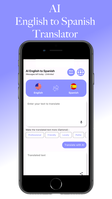 AI English-Spanish Translator Screenshot