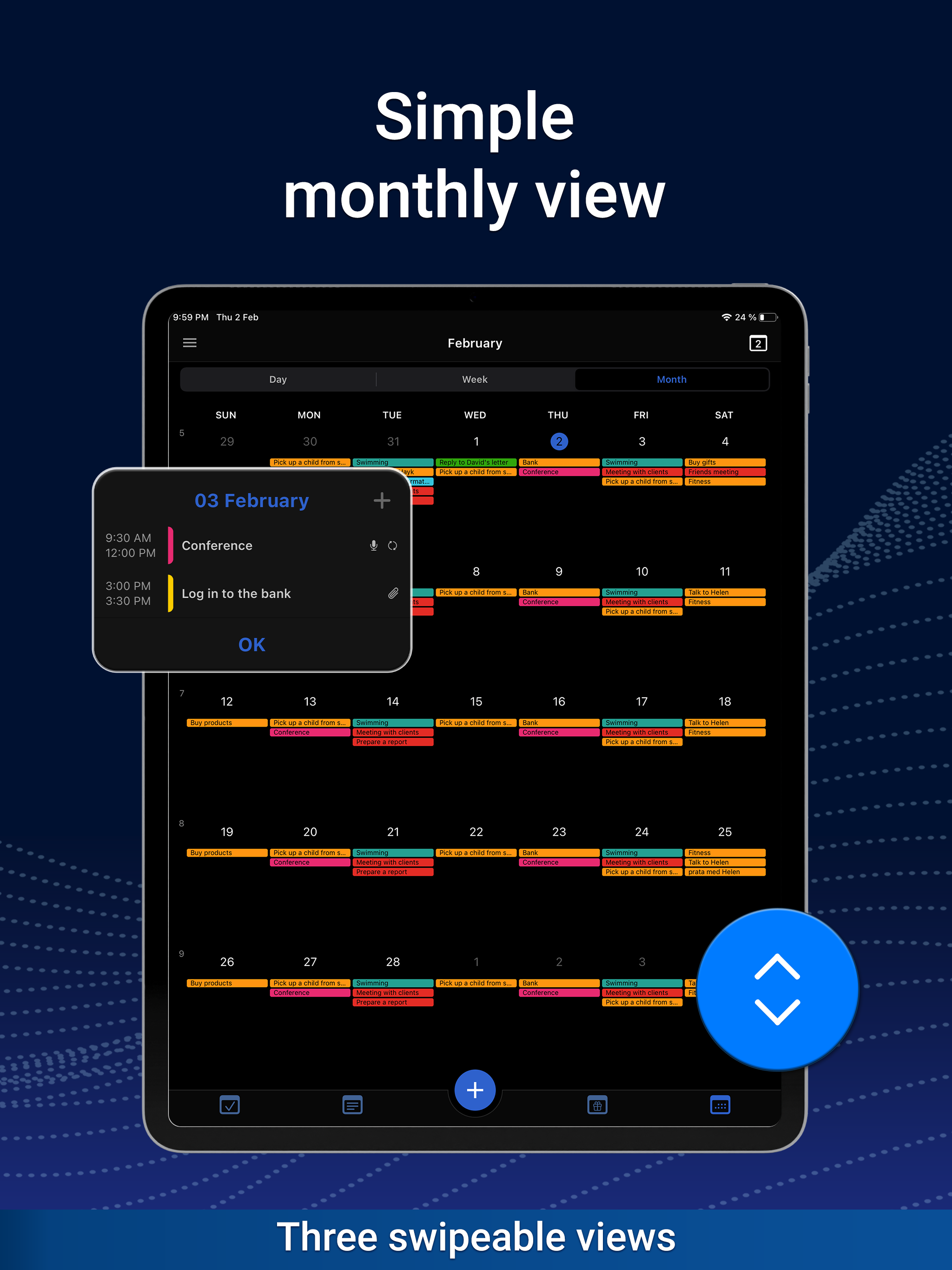 HUB: Calendar, Budget, Notes