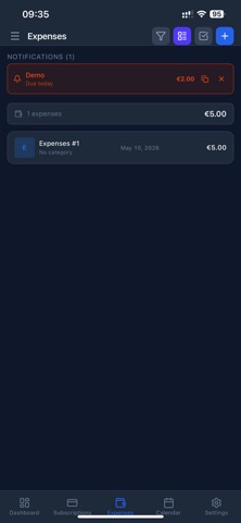 Subly Money Tracker screenshot