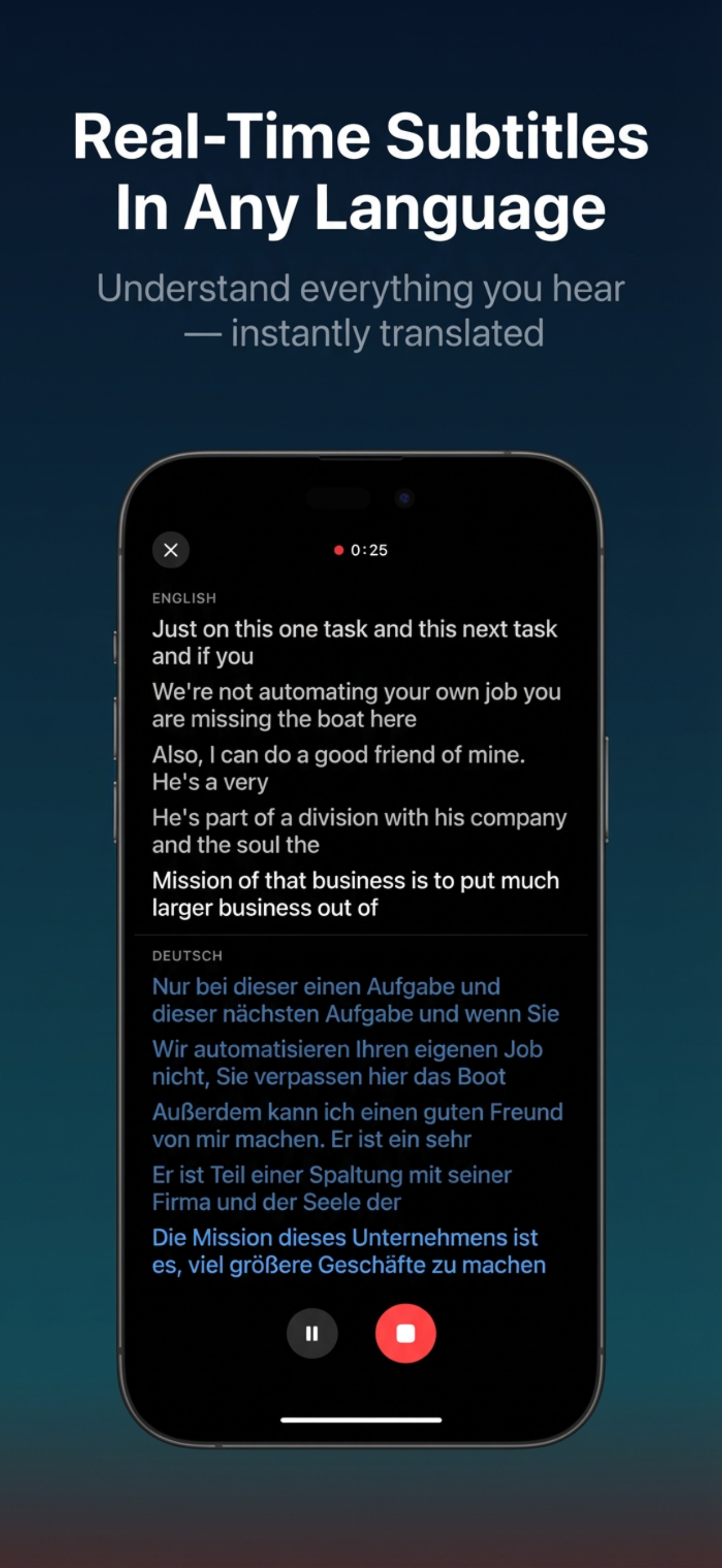 Live Subtitle - Speech to text