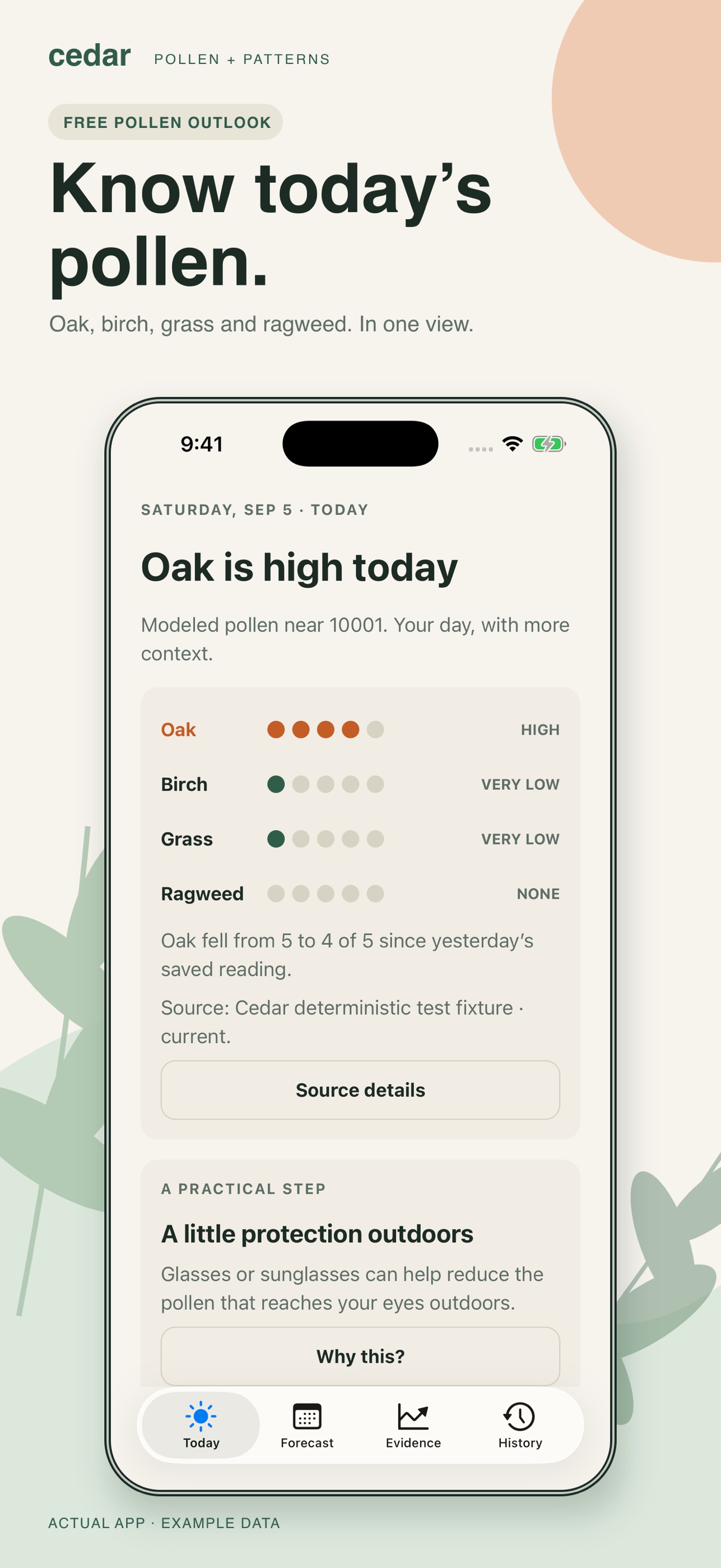 Screenshot 1 of Cedar: Allergy Tracker