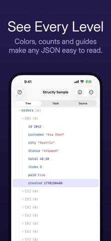 Structly - JSON Formatter Screenshot 1 of 8