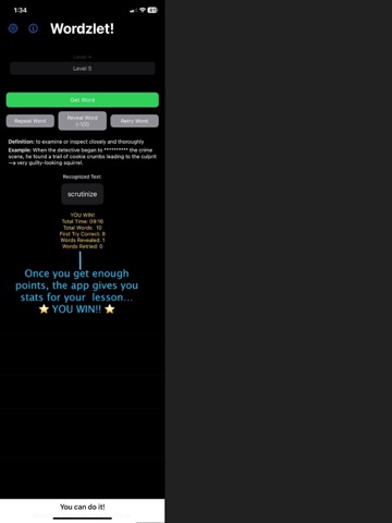 Wordzlet!: Writing Game iPad screenshot