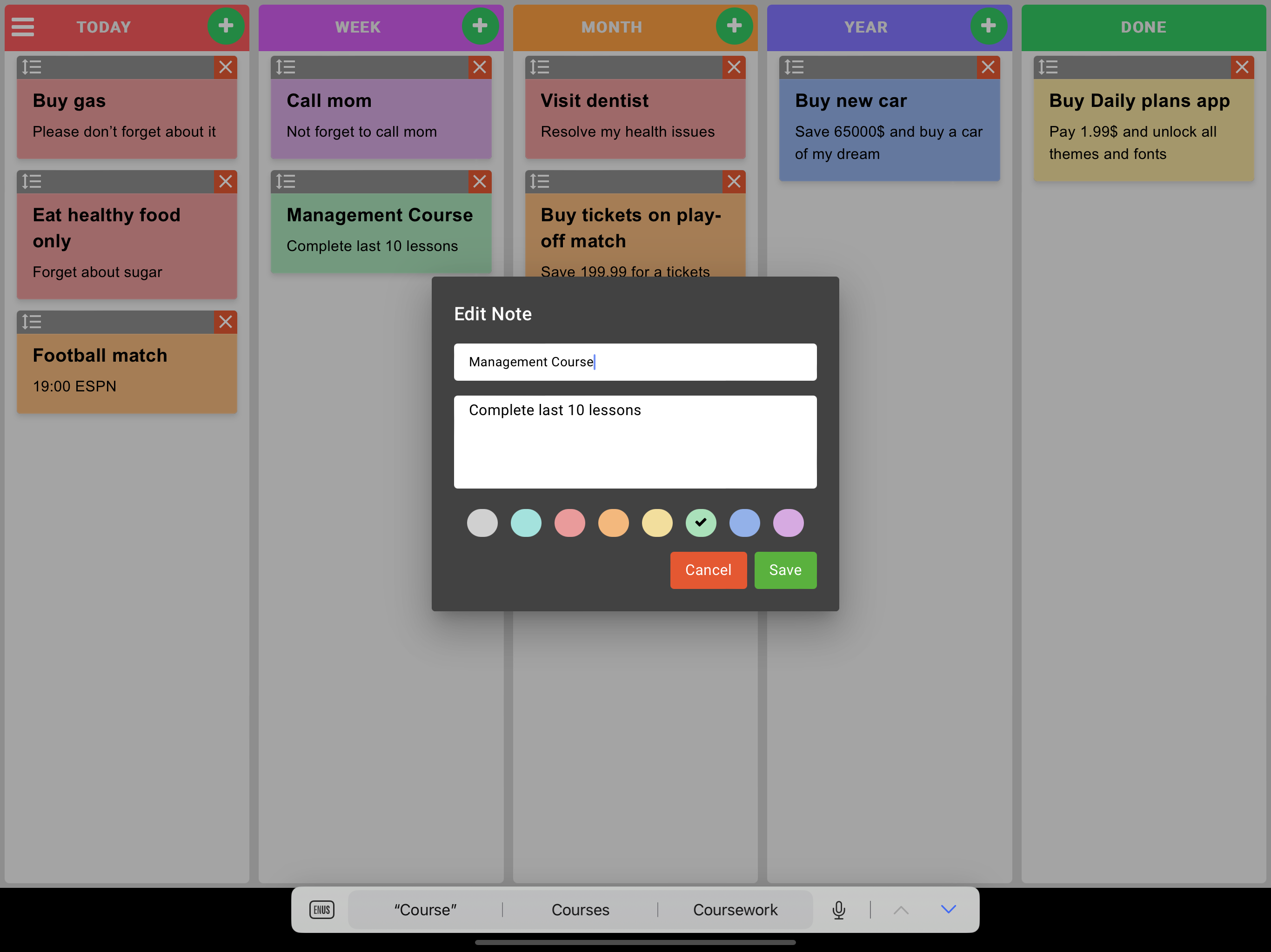 Daily Plans - Kanban