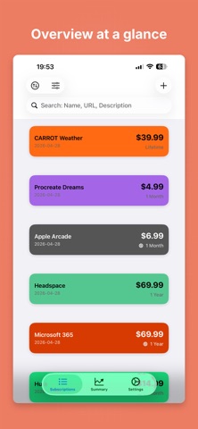SubBill - Subscription Bill Screenshot 1 of 7