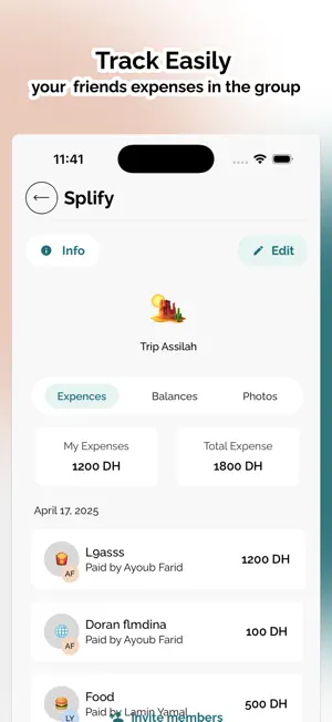 Splify - Track Group Expenses screenshot 1