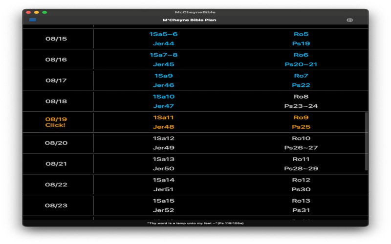 McCheyne Bible app screenshot