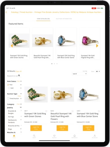 Mebane Auction iPad screenshot
