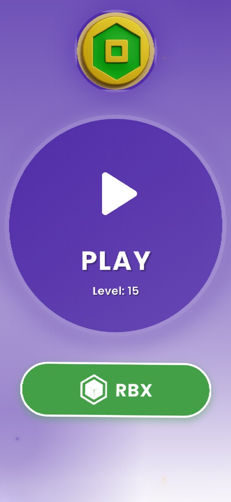RBX Winner Quiz - This tool offers a direct entry point to gameplay via its large 'PLAY' button and provides easy access to the 'RBX' currency section.