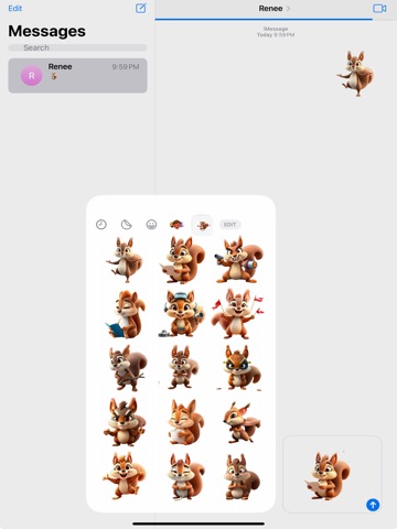 Ninja Squirrel Stickers iPad screenshot