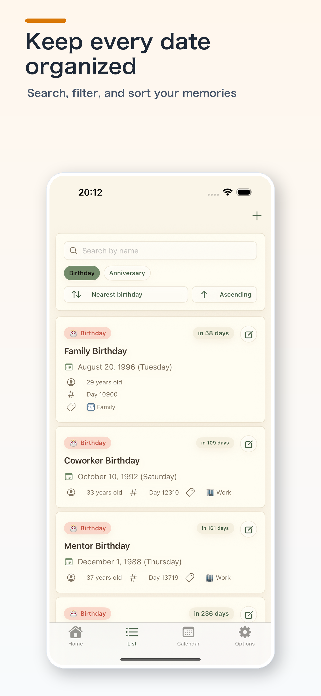 AnniversaryNote Dates screenshot 5