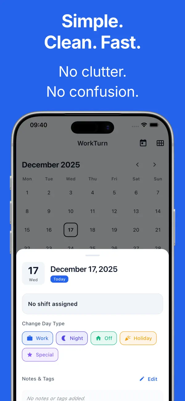 Shift Work Calendar - Planner Screenshot 4