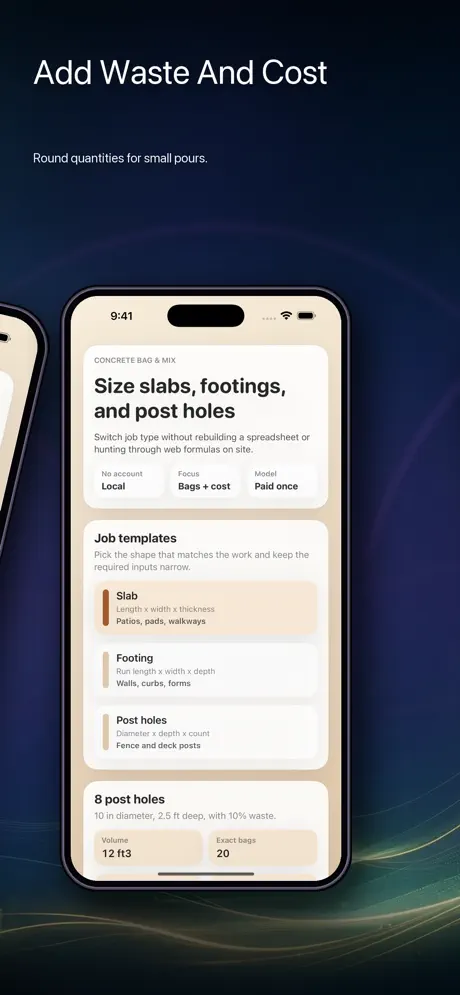Concrete Bag & Mix Calculator screenshot 2
