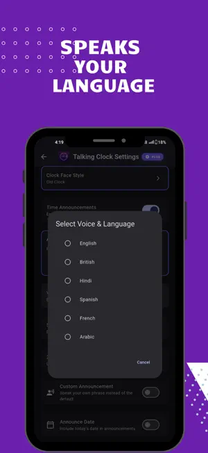 Talking Clock: Time Announcer screenshot 3