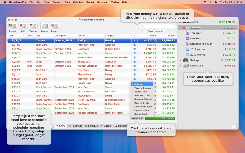 CheckBook Pro 3 Screenshot