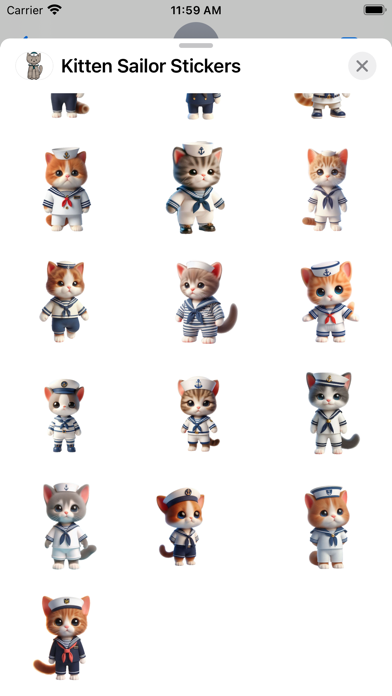 Screenshot #3 pour Kitten Sailor Stickers