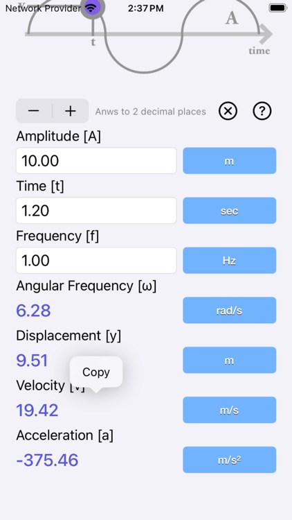 Simple Harmonic Motion Calc