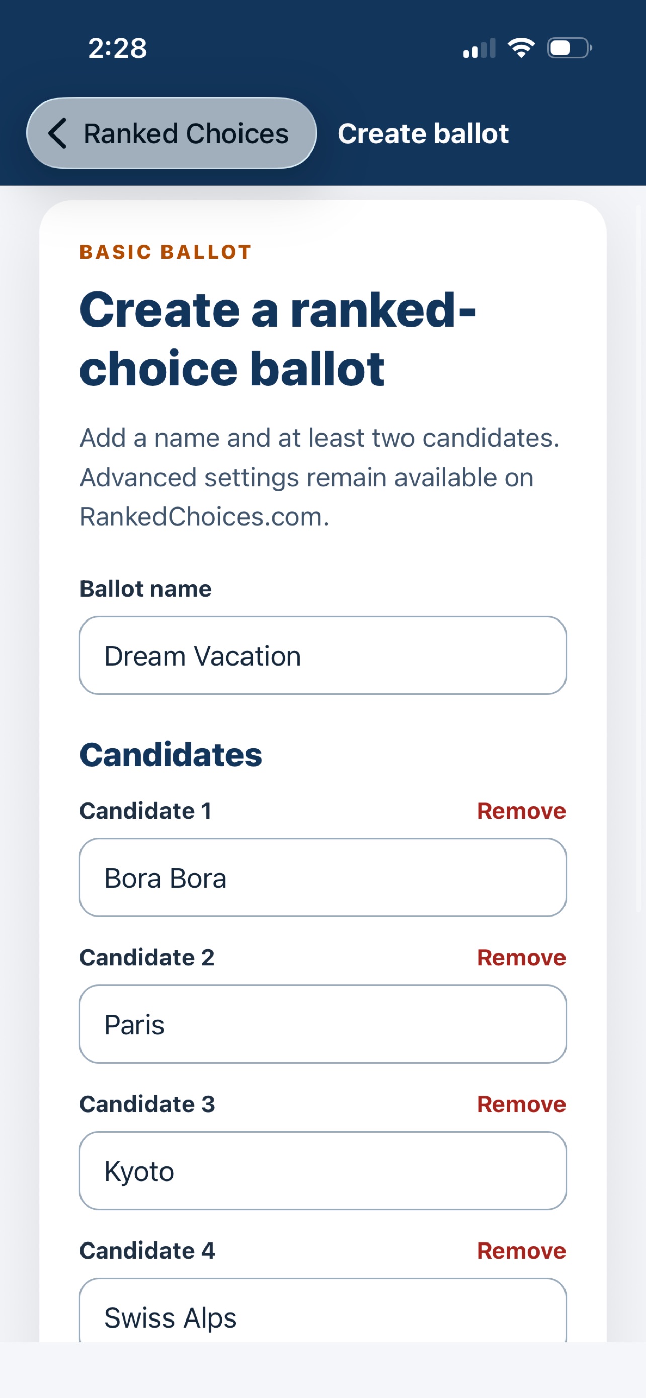 Screenshot 5 of Ranked Choices