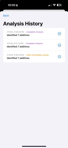 Food Additive Lens screenshot