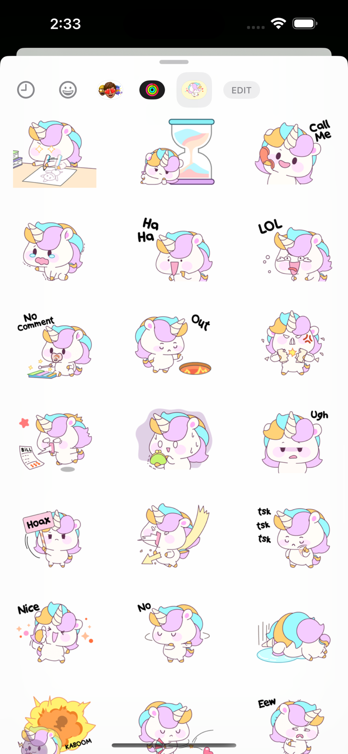 Minky Unicorn Stickers